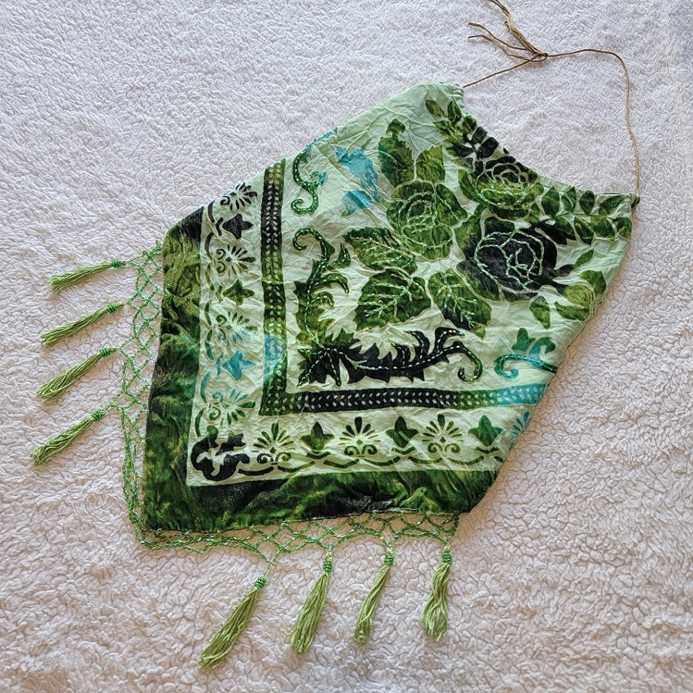 Vintage tasseled bandana top